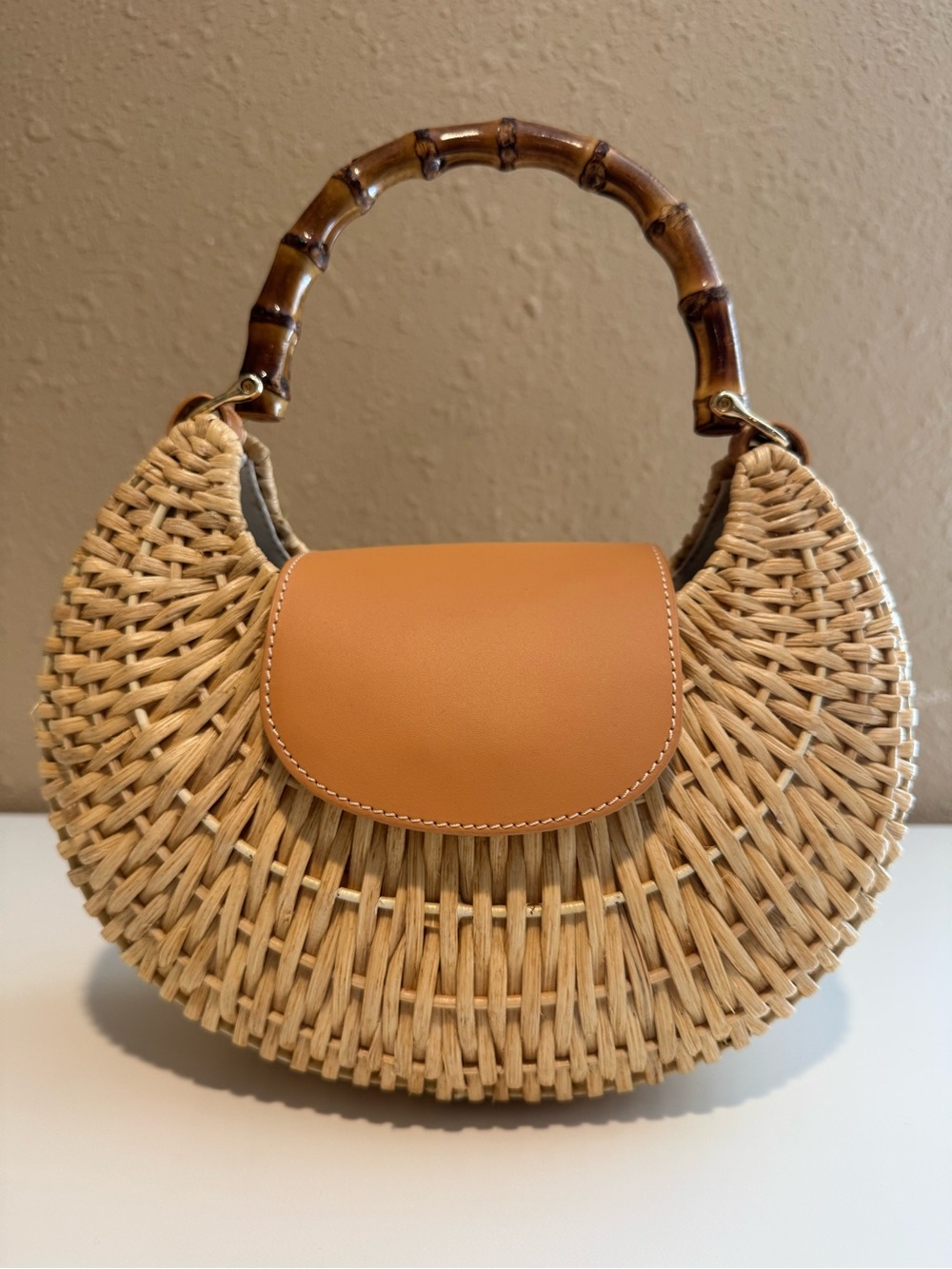 Mark & Graham Bamboo Wicker Handbag